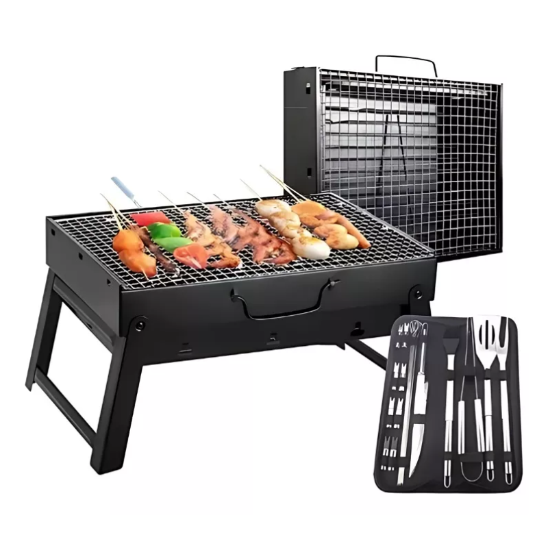 GrillPro  ™ - Parrilla plegable + 18 utensilios para asado